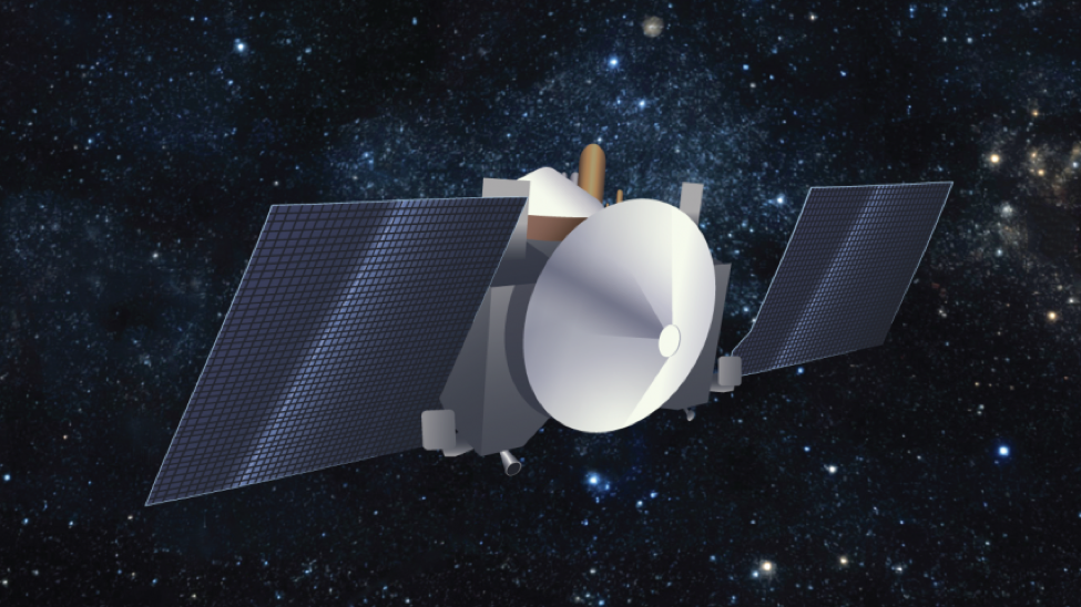 Artist’s conception of the OSIRIS-REx spacecraft in cruise configuration. Credit: University of Arizona/Heather Roper